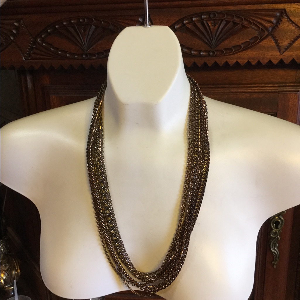 Vintage Copper-Tone Necklace Super Long Usa Made